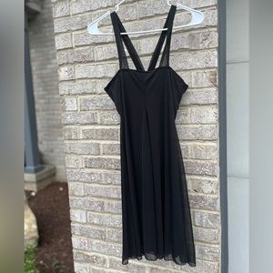 B. Darlin black dress with beautiful sheer overlay material size 5/6